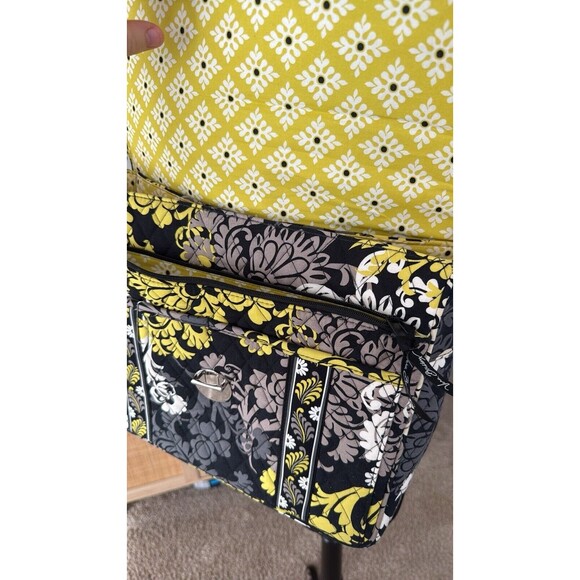 VERA BRADLEY Work Essentials Briefcase Attaché Laptop, Baroque Black Yellow Gray - Picture 5 of 9